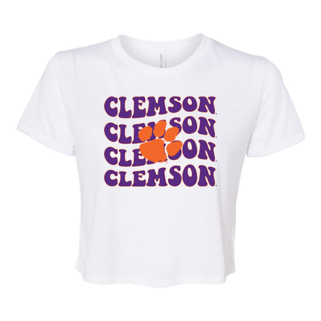 Groovy Gal Crop Short Sleeve T-shirt in Clemson University
