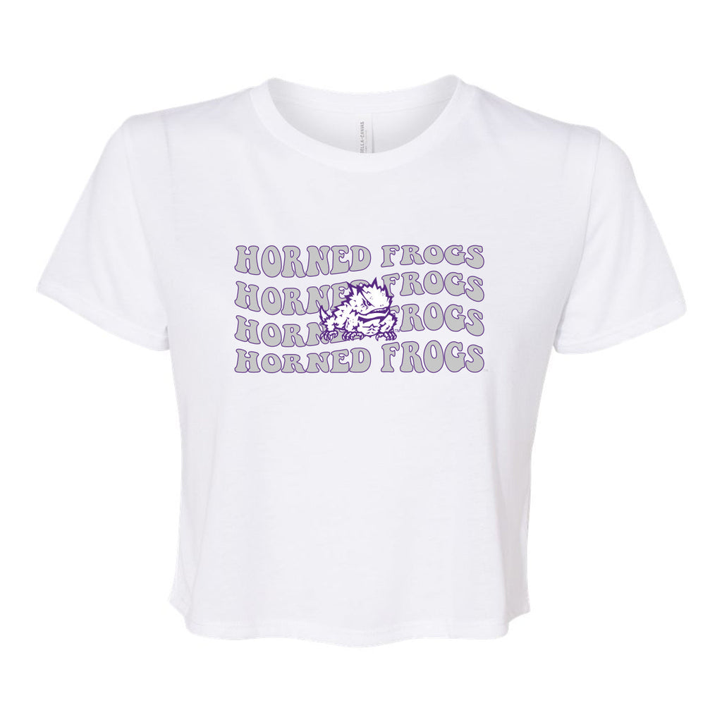 Groovy Gal Crop Short Sleeve T-shirt in Texas Christian University