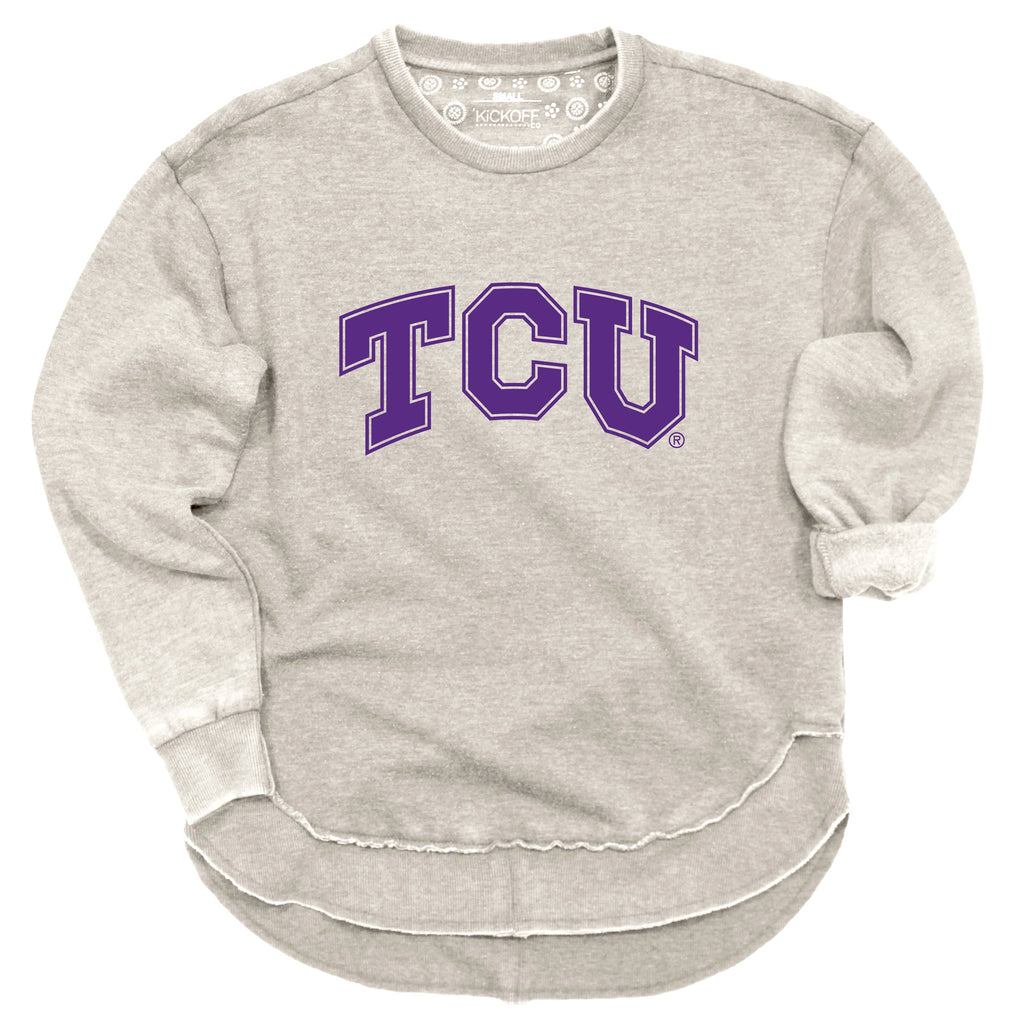 Endzone Poncho Fleece Crew in Texas Christian University