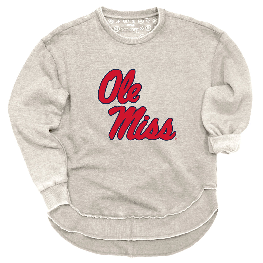 Endzone Poncho Fleece Crew in University of Mississippi