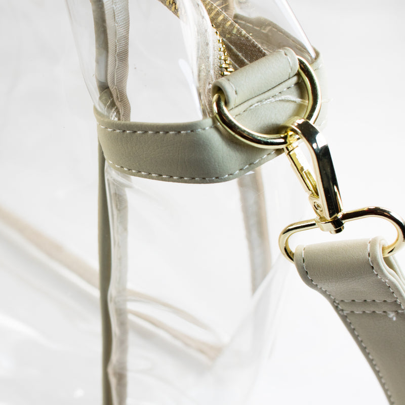 Carryall Tote - Tan and Clear