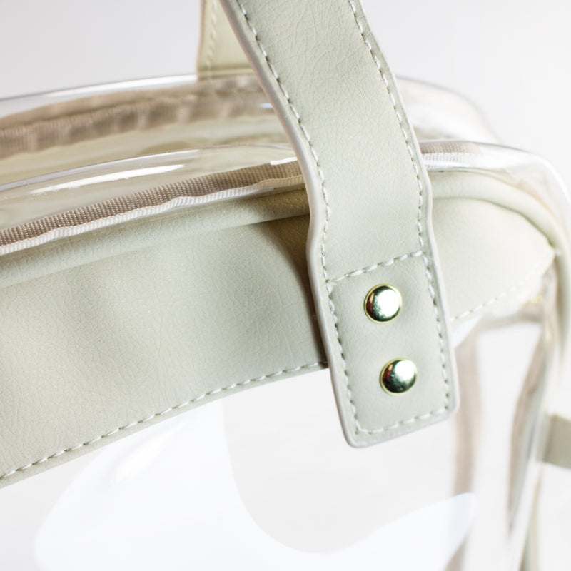 Carryall Tote - Tan and Clear