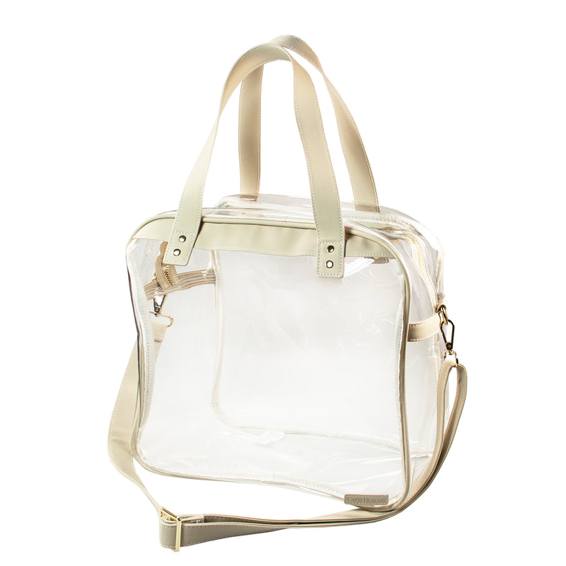 Carryall Tote - Tan and Clear