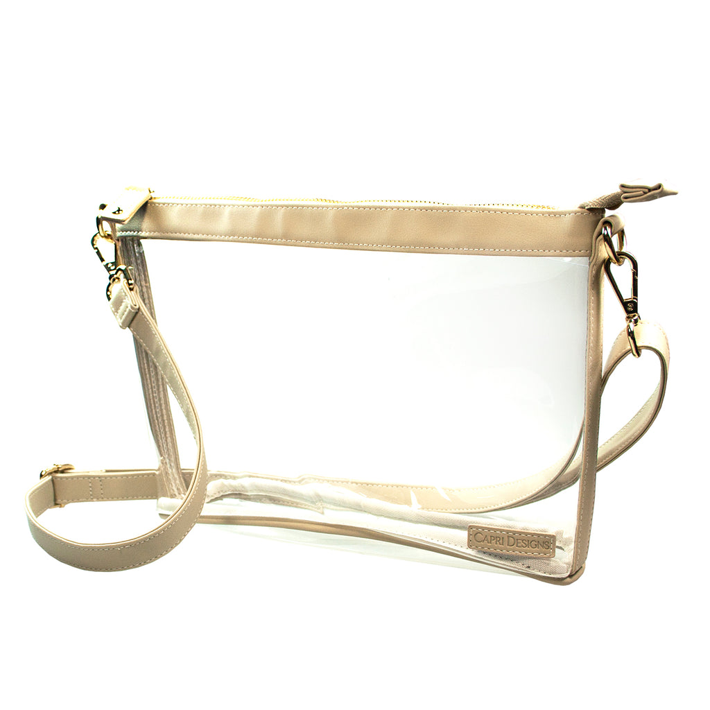Large Crossbody - Tan and Clear