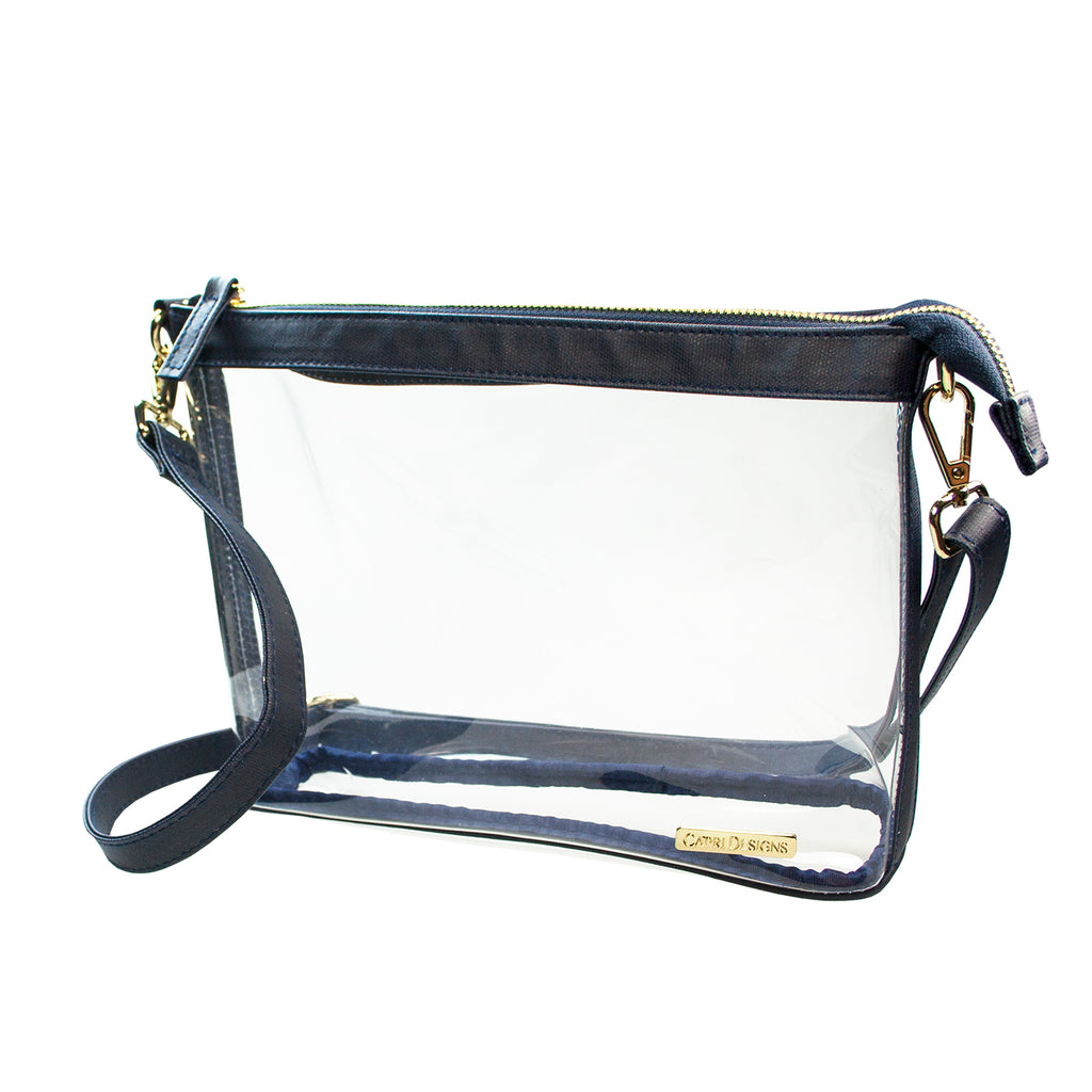 Large Crossbody - Navy and Clear
