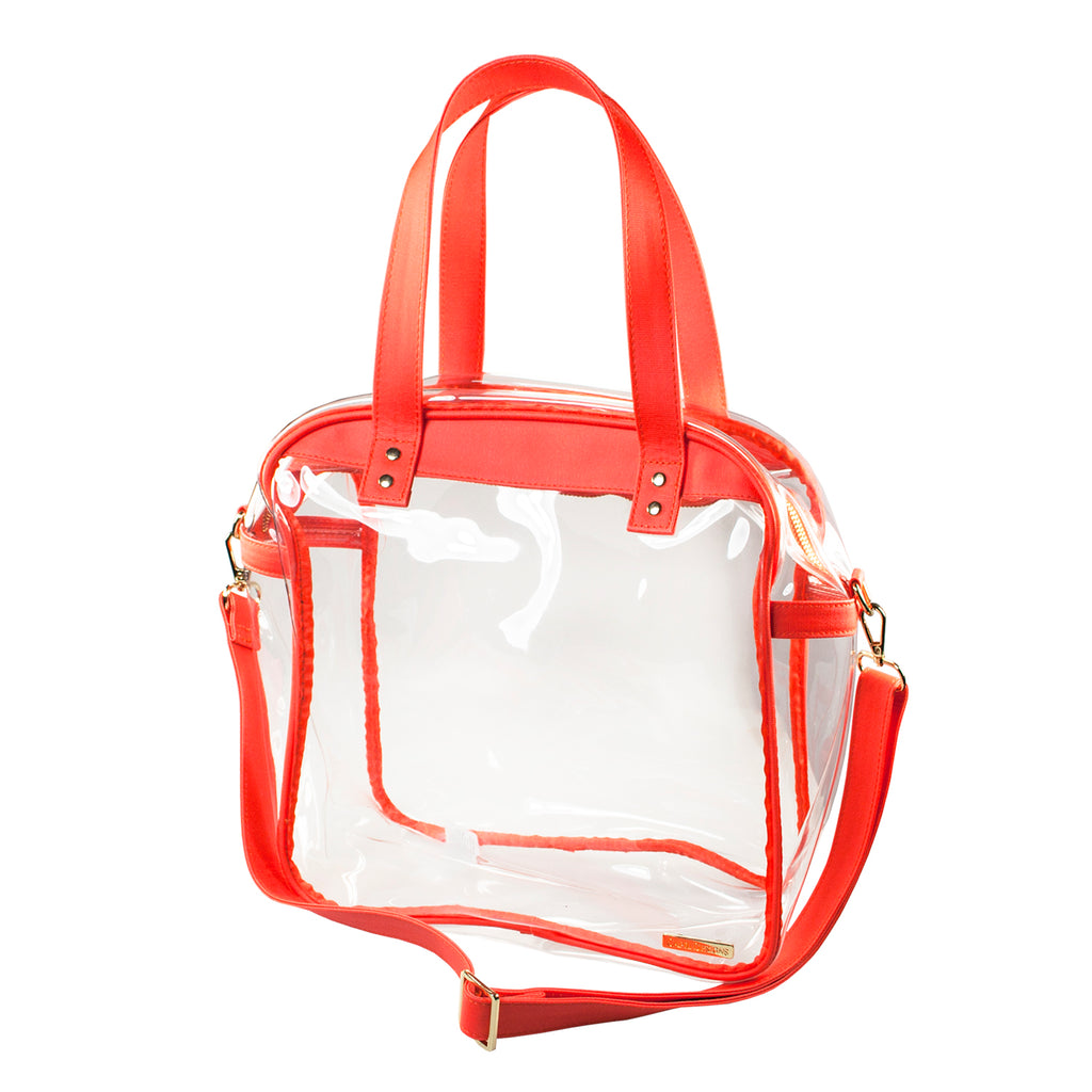 Carryall Tote - Orange and Clear