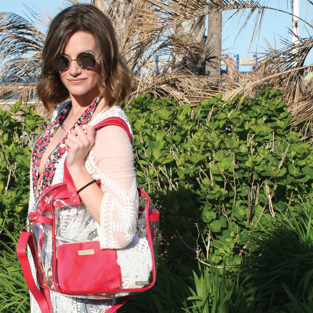 Carryall Tote - Red and Clear