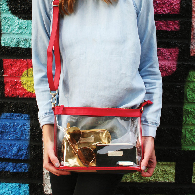 Large Crossbody - Red and Clear