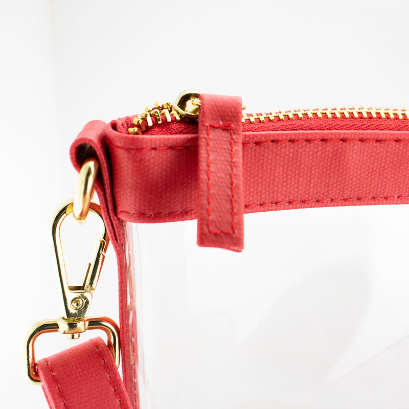 Large Crossbody - Red and Clear