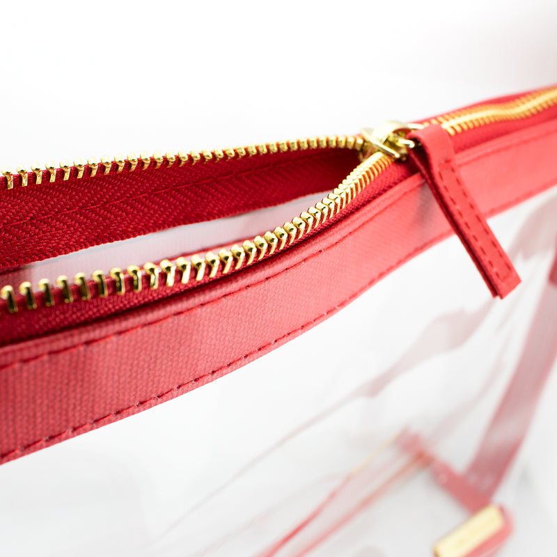 Large Crossbody - Red and Clear
