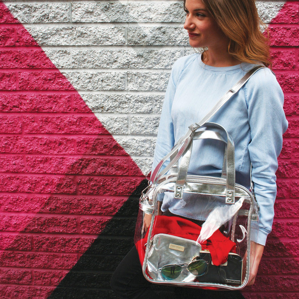 Carryall Tote - Silver and Clear