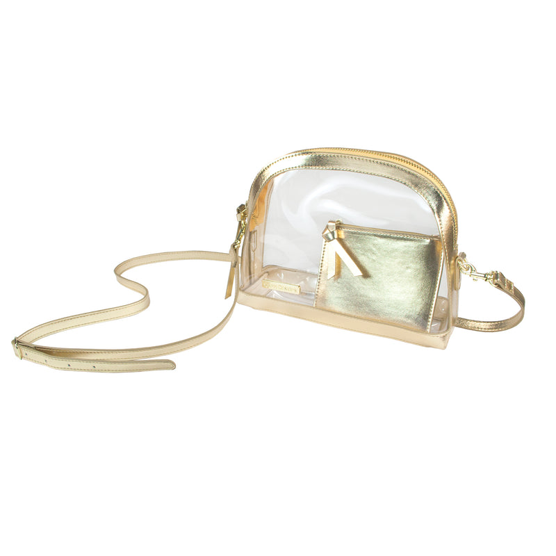 Half Moon Crossbody - Gold and Clear