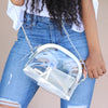 Half Moon Crossbody - Silver and Clear