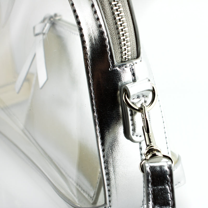 Half Moon Crossbody - Silver and Clear