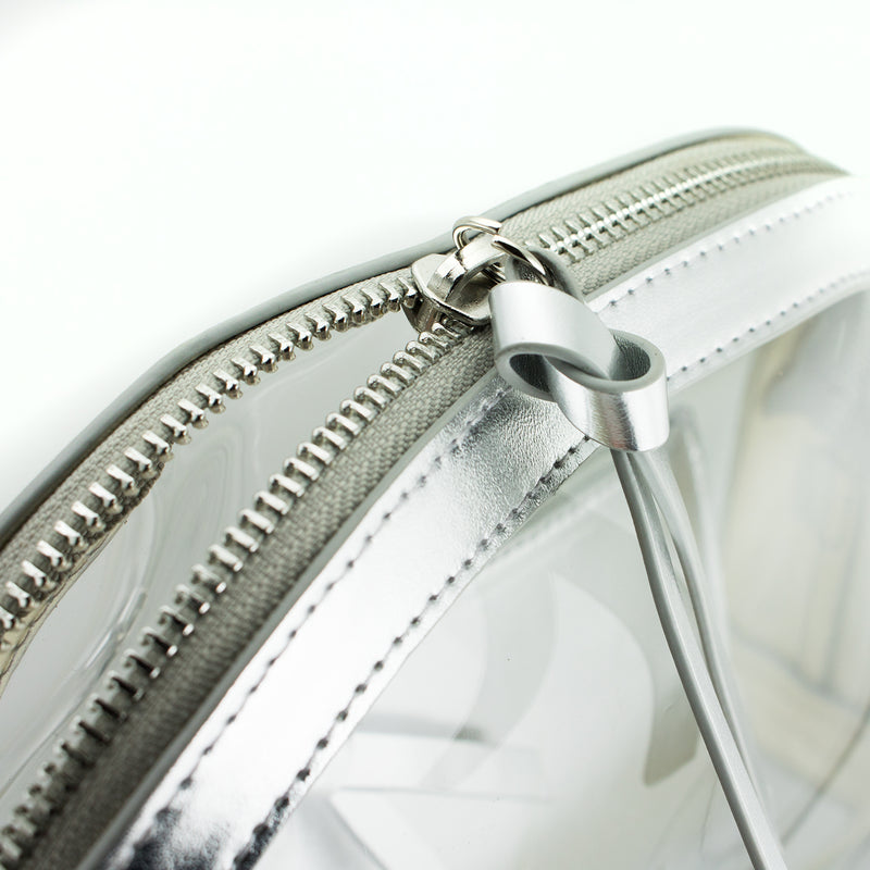 Half Moon Crossbody - Silver and Clear