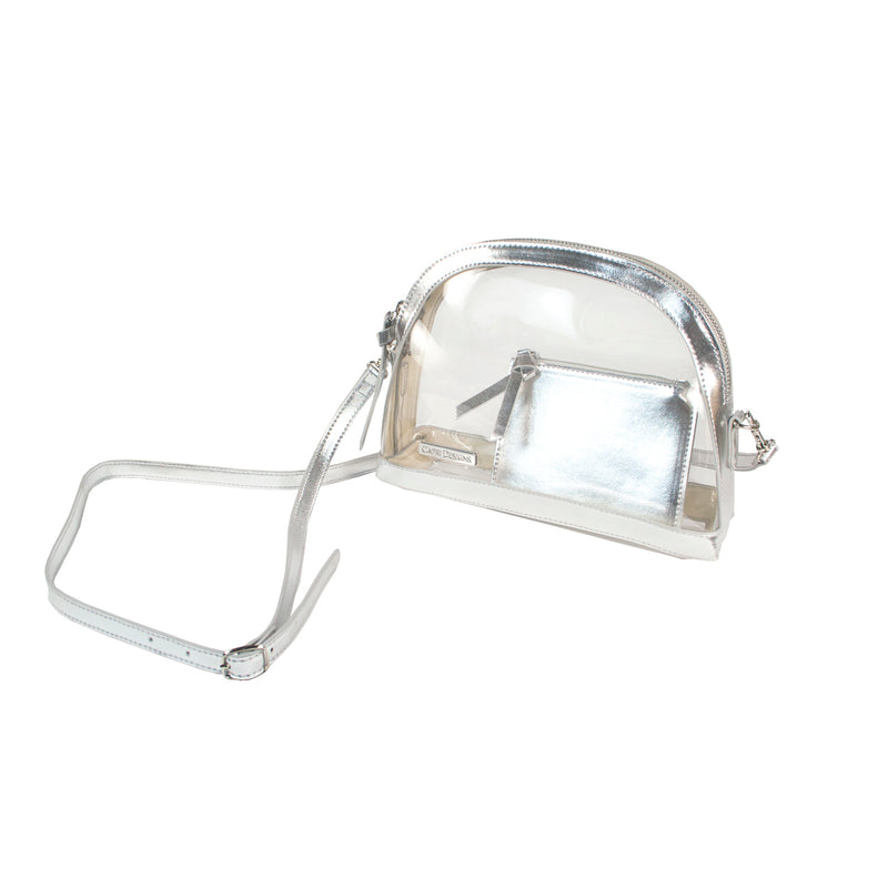 Half Moon Crossbody - Silver and Clear