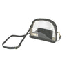 Half Moon Crossbody - Gray Suede and Clear