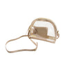 Half Moon Crossbody - Tan Suede and Clear