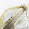 Half Moon Crossbody - Tan Suede and Clear
