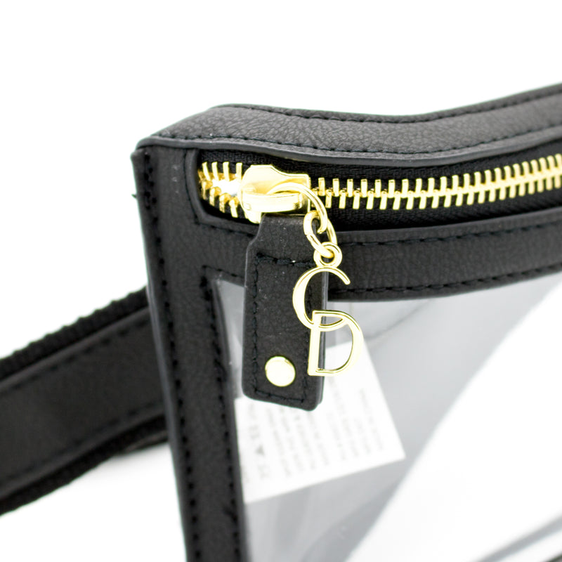 Belt Bag - Clear Bag with Black and Gold Accents