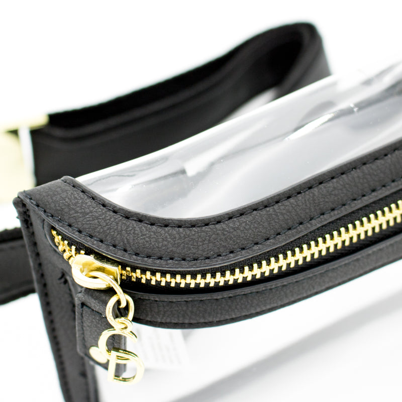 Belt Bag - Clear Bag with Black and Gold Accents