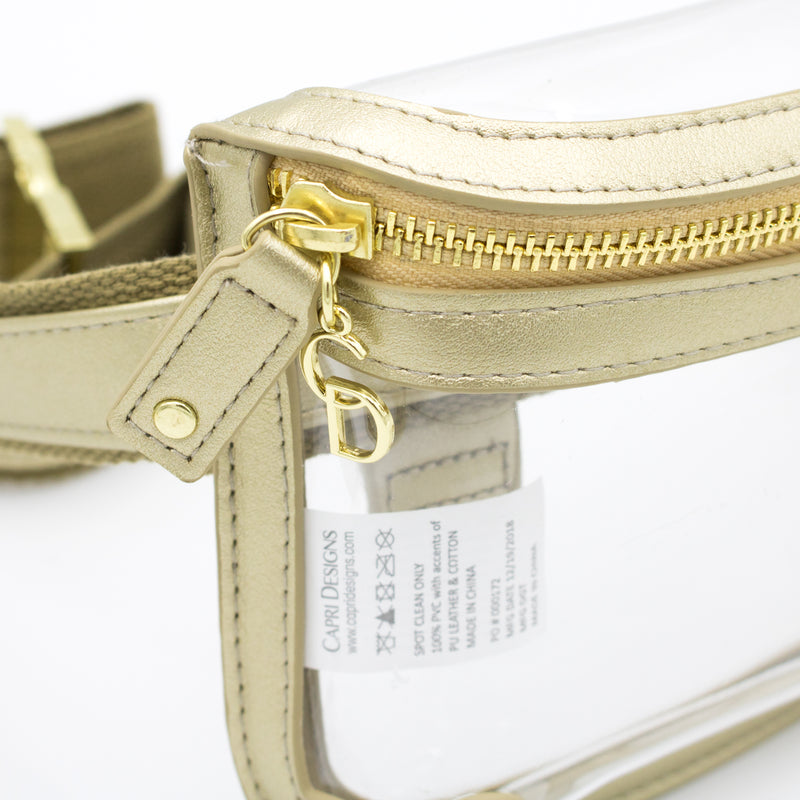 Belt Bag - Clear Bag with Gold Accents