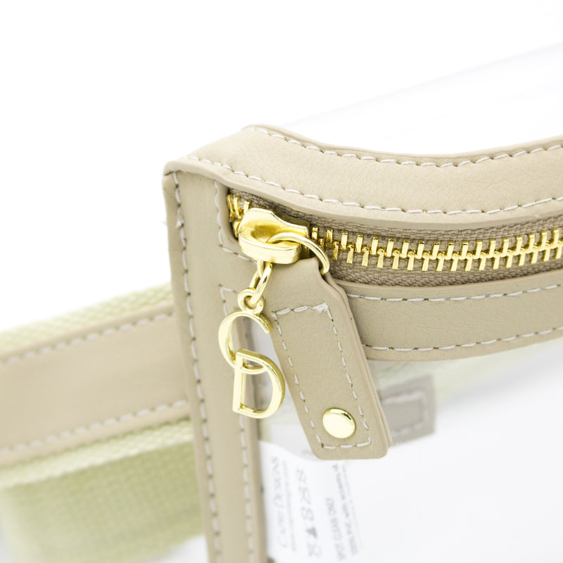 Belt Bag - Clear Bag with Tan and Gold Accents