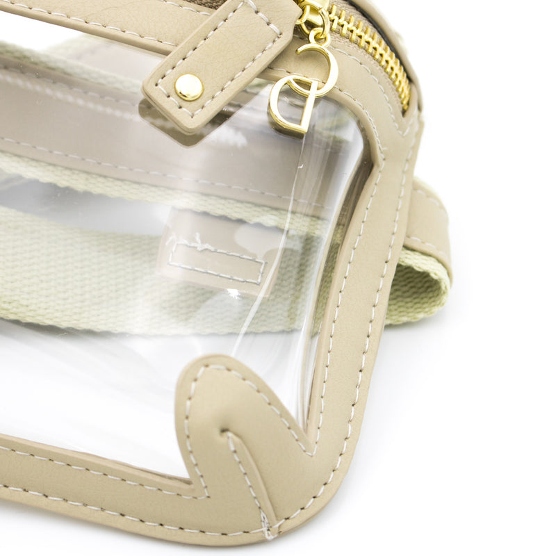 Belt Bag - Clear Bag with Tan and Gold Accents