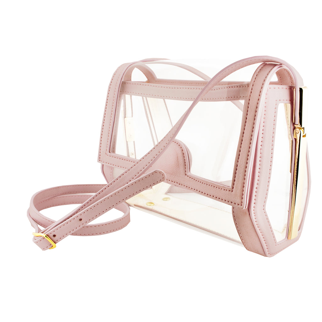 Geo Crossbody - Clear Bag with Blush and Gold Accents
