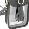 Cell Phone Crossbody - Clear Bag with Black and Gold Accents