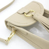 Cell Phone Crossbody - Clear Bag with Tan and Gold Accents