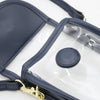 Cell Phone Crossbody - Clear Bag with Navy and Gold Accents
