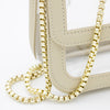 Convertible Crossbody - Clear Bag with Tan and Gold Accents