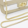 Convertible Crossbody - Clear Bag with Tan and Gold Accents