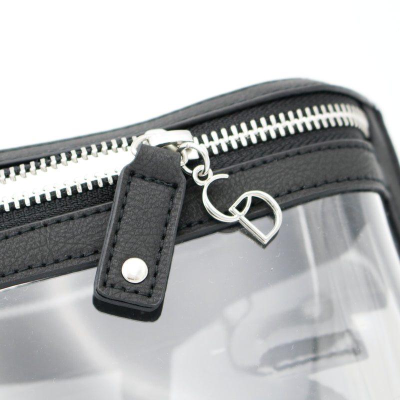 Belt Bag - Clear Bag with Black and Silver Accents