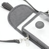 Cell Phone Crossbody - Clear Bag with Cool Gray and Silver Accents