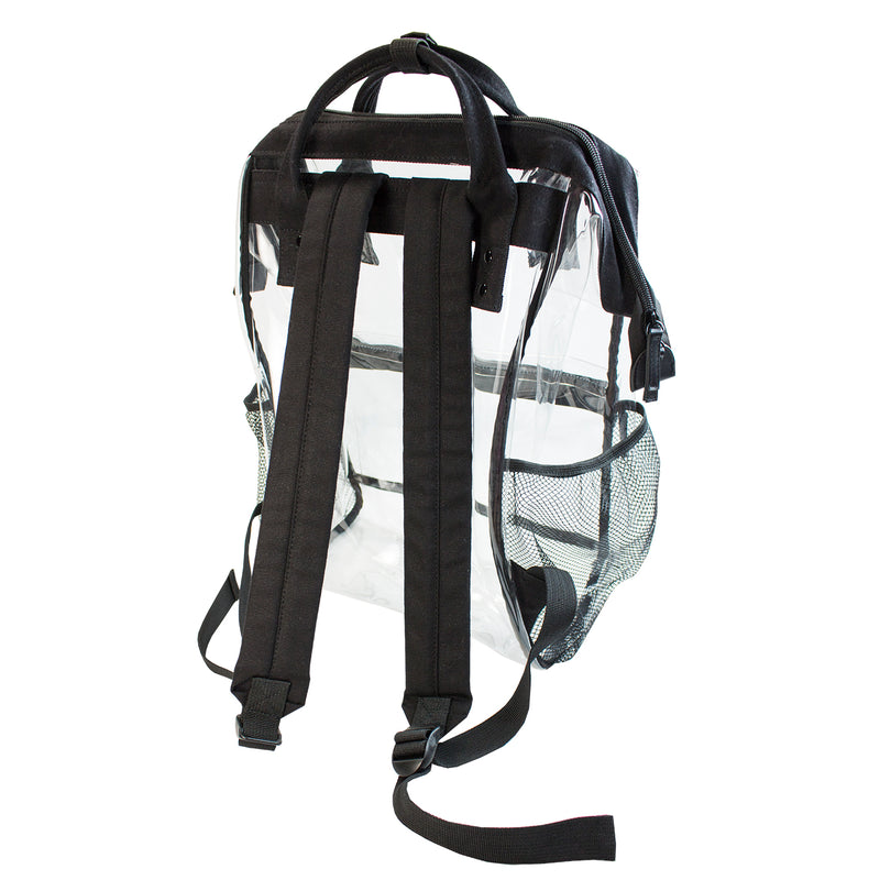 Hinge Top Clear Backpack - Black