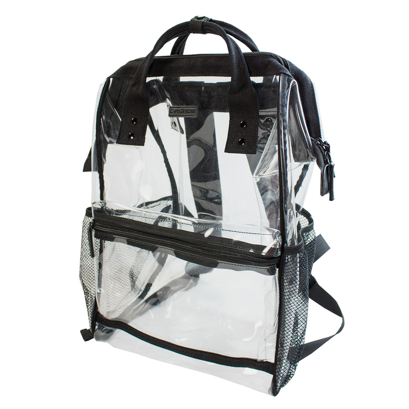 Hinge Top Clear Backpack - Black