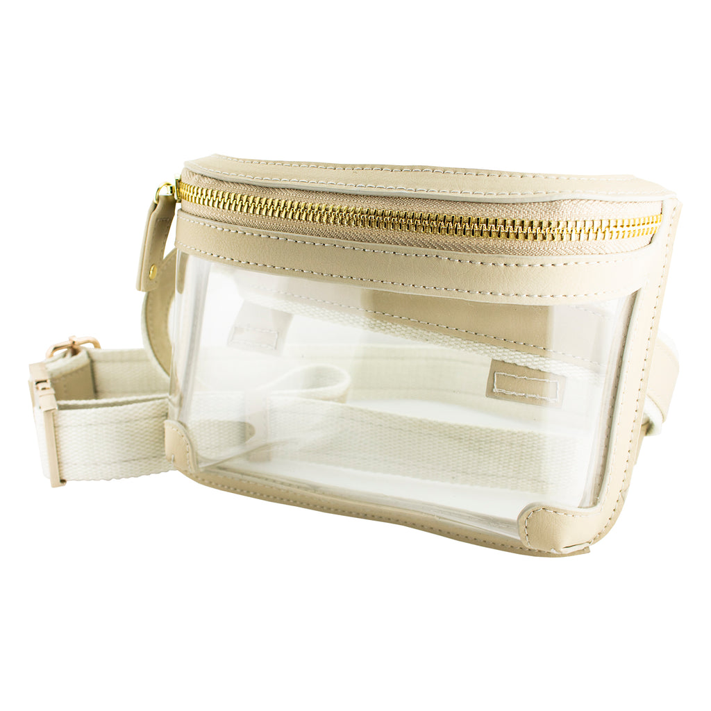 Belt Bag - Clear Bag with Tan and Gold Accents