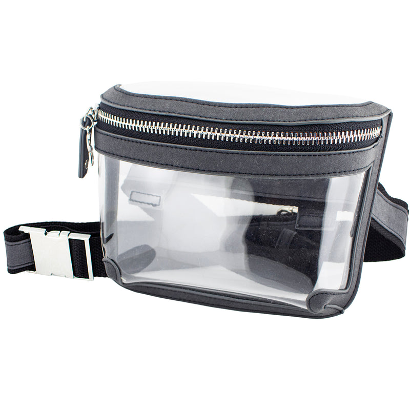 Belt Bag - Clear Bag with Cool Gray and Silver Accents