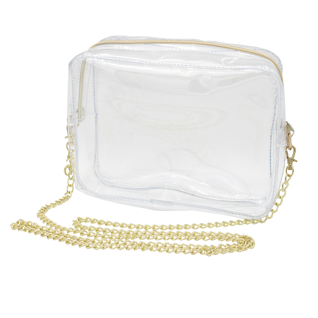 Camera Crossbody - Clear PVC with Gold Hardware