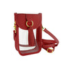 Cell Phone Crossbody - Clear Bag with Crimson and Gold Accents