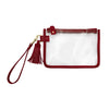 Wristlet - Clear Bag with Crimson and Gold Accents