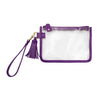 Wristlet - Clear Bag with Purple and Gold Accents