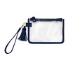 Wristlet - Clear Bag with Navy and Gold Accents