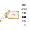Wristlet - Clear Bag with Red and Gold Accents