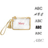 Wristlet - Clear Bag with Navy and Gold Accents