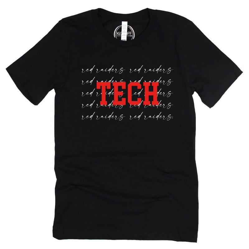 Texas Tech University College Script Short Sleeve T-shirt in Black