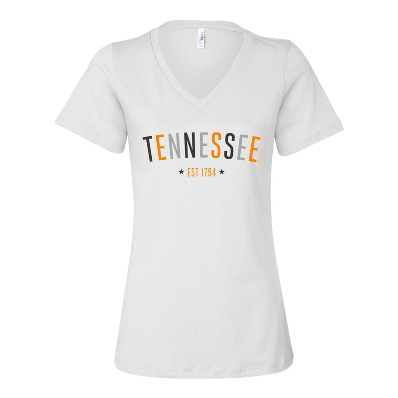 University of Tennessee, Knoxville Star Arch V-neck Short Sleeve T-shirt in White
