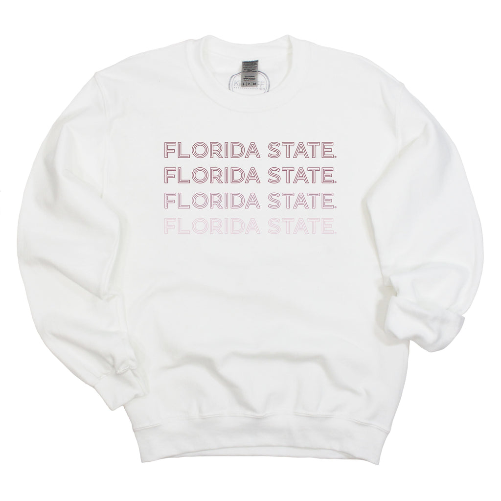Florida State University Neon Nights Crewneck Fleece in White